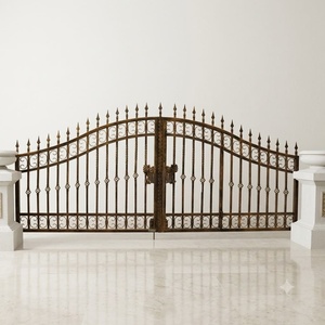 Puerta Doble Abatible de Hierro Forjado con Recubrimiento en Polvo para Uso en Exteriores; Resistente a la Oxidación, Duradera y de Fácil Montaje - Product Image 1