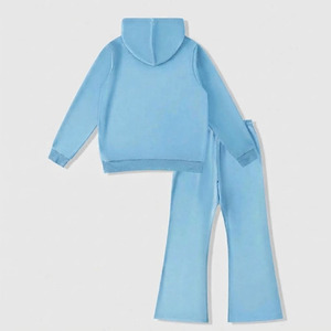 Ekin Impex Premium 2-Piece Hoodie Set – Light Blue Fleece Sweatshirt with Flared <b>Pants</b> | Customizable Logo / OEM/ODM Available - Product Image 2