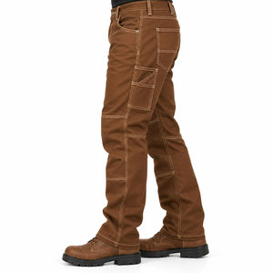 Pantalones de Trabajo Resistentes al Fuego NFPA 2112 CAT 2 100% Algodón para Hombre, Color Marrón, Resistentes a la Abrasión, con Bolsillos Tipo Cargo, Pantalones de Soldadura FR - Product Image 4