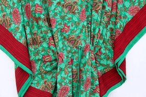 Kaftan vestido de seda Saree Vintage Kaftan bata larga de talla grande Kaftan verano vestido de maternidad - Product Image 6