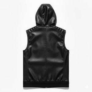 Nouveau Gilet de Moto en Cuir Premium Tendance pour Homme, Coupe-Vent, Grande Taille, Sans Manches, Protection Personnalisable pour la Conduite - Product Image 6
