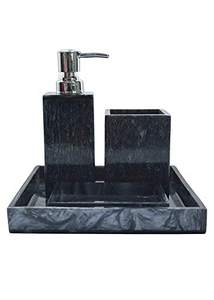 Regalos de Navidad: Juego de Baño de Resina con Diseño en Espiral de 4 Piezas para el Hogar, Dispensador de Jabón, Portacepillos de Dientes, Bandeja para Tocador a un Precio Accesible - Product Image 5