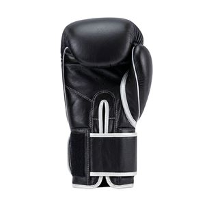 Gants de boxe noirs et blancs en gros, renforcés, double couture, mousse gel haute densité, personnalisables, classiques, respirants, pour l'entraînement - Product Image 2