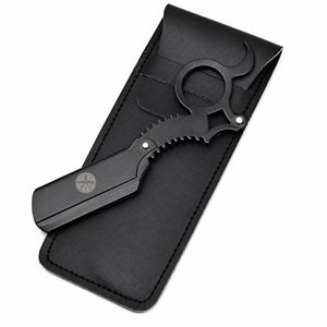 มีดโกนหนวด XPERSIS รุ่น Professional Finger Insert Handle Barber Straight Edge สีดำลายมังกร - Product Image 1