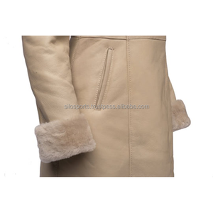 Abrigo de cuero impermeable largo de piel de oveja genuina OEM 2025, abrigo de moda con capucha de piel de zorro para mujer, abrigo de invierno calentado - Product Image 5