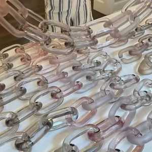 Sculpture artistique en résine, décoration à maillons circulaires, bleu violet transparent, pour objets de collection d'art - Product Image 5