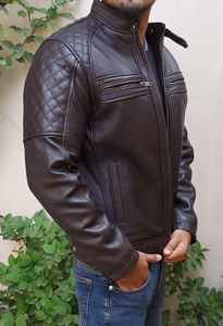 Veste en cuir vintage écologique pour homme avec coupe ajustée, doublure de qualité supérieure, légère et confortable pour l'hiver - Product Image 2