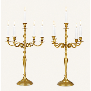 Wholesale 5 Arm Metal Candelabra Gold <b>Candlestick</b> Holder Wedding Table Centerpiece <b>Antique</b> <b>Brass</b> Candle Stand for Event Decor - Product Image 5