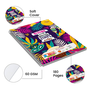 สมุดโน้ตแบบสันห่วง Negi A4 XXL 160 หน้า 70 แกรม ปกดีไซน์ลายดอกไม้ สำหรับโรงเรียนและมหาวิทยาลัย - Product Image 3
