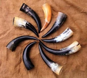 Mug en corne de bœuf Viking fait main - 16 oz, tasse à bière de qualité alimentaire avec support |   Tasse authentique en corne de buffle sculptée pour le café - Product Image 1