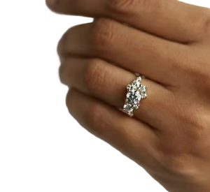 Bague en or massif 14K 18K avec diamants de laboratoire certifiés IGI, style cluster de créateur, vente en gros, cadeau d'anniversaire, bague de mariage - Product Image 6