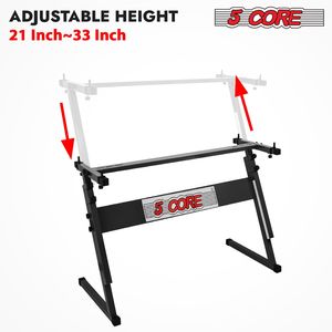 Adjustable Z Style Metal Keyboard Stand 21-33 Inch Electric <b>Piano</b> Riser 330Lb Capacity Foldable Music Stand - Product Image 2