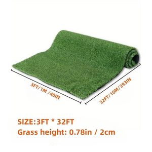 Tappeto Erboso Artificiale Professionale per Esterni 3FT*32FT con Fori di Drenaggio per Cani e Terrazze - Product Image 2