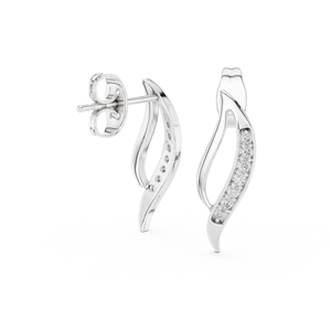 Juego de pendientes minimalistas con diamantes cultivados en laboratorio en oro blanco macizo de 18 quilates, para compromiso, boda, fiesta, regalo de San Valentín, uso diario para mujeres. - Product Image 4