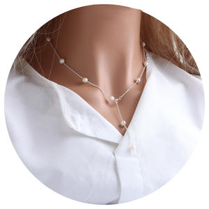 Collier en perles d'eau douce de style rétro français avec nœud en zircon et chaîne de clavicule, accessoires élégants et personnalisés - Product Image 5