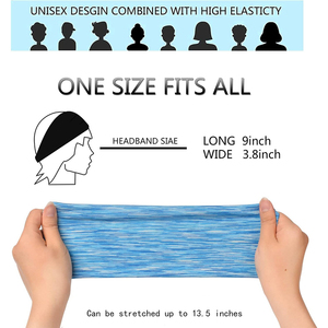 Bandeau de sport élastique en polyester de haute qualité pour hommes, avec logo personnalisé, coloré, anti-transpiration, pour l'exercice et le yoga - Product Image 2