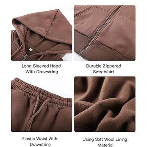 Pantalon de survêtement à capuche lourd unisexe personnalisé Ensembles de jogging Pantalon cargo Ensemble de survêtement unisexe Ensemble de survêtements 2 pièces - Product Image 4