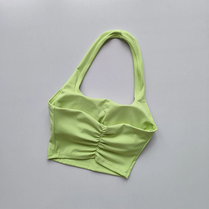 Summer New Sexy Hanging Neck with Chest Pads, Beautiful Back Sports Bra, Women's <b>Light</b> Luxury Fashion, Unique Pleated Sports Bra - Product Image 6