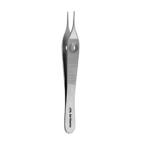 Instrumento Quirúrgico de Acero Inoxidable para Manipulación de Tejidos Delicados, Pinzas Adson Micro de Punta Fina de 12 cm con Dientes Premium - Product Image 1