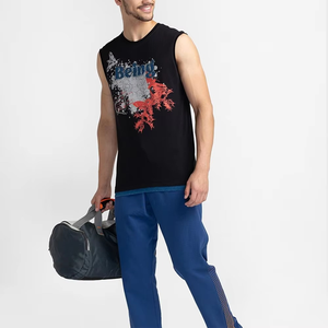 Glamour Plus Breathable 100% Cotton <b>Men's</b> Tank Tops High Quality Customized Screen Printing <b>Gym</b> Wear Sleeveless <b>Shirts</b> - Product Image 3