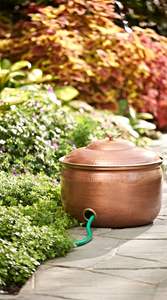 Pot de rangement pour tuyau d'arrosage de jardin en cuivre vintage avec poignées latérales, organiseur de tuyau d'eau extérieur - Product Image 6