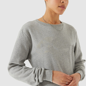 Sudadera extragrande de cuello redondo para mujer, manga larga, tejido sólido, largo, para otoño - Product Image 6