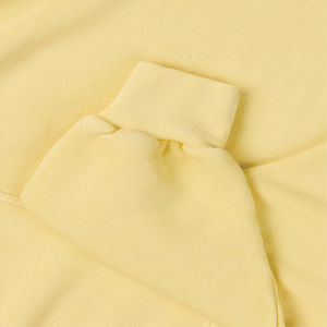 Sudadera con Capucha Holgada para Hombre, Color Amarillo Pálido, Manga Farol, Estilo Casual, Color Sólido, con Bolsillo - Product Image 6