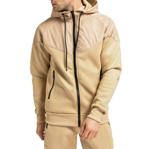 Men's Beige Tracksuit Full <b>Zip</b> <b>Hooded</b> Jacket With Side Pockets Matching Pants Casual Wear Breathable Polyester Autumn Outfit - Product Image 6