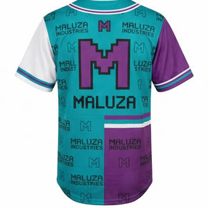 Maillot de baseball style urbain, sublimation pour équipe sportive, MALUZA INDUSTRIES, maillot de baseball premium streetwear - Product Image 3