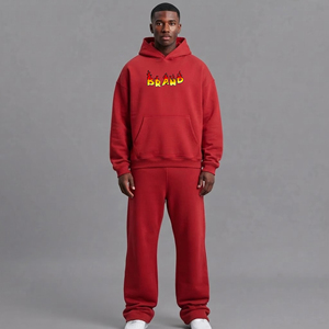 2027 New <b>Men's</b> Hooded Tracksuit solid Color Breathable Streetwear Custom DTF printed logo hip hop baggy fit <b>man</b> <b>2</b> <b>piece</b> <b>set</b> - Product Image 4