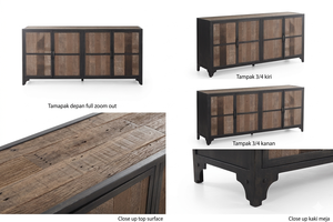 Arina Cómoda Minimalista de Madera de Teca Maciza con 2 Cajones, Estilo Rústico, Multiusos, para Dormitorio o Apartamento, Personalizable - Product Image 5