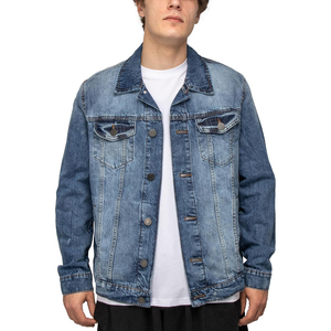 Wholesale High Quality Custom <b>Men</b> Denim <b>Jacket</b> Spring 100% Cotton <b>Long</b> Sleeve Single Button Breathable High Street Style - Product Image 4