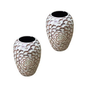 Elegant Artisan Shell Inlay <b>Vase</b> Made with Natural Mother of Pearl for Boutique Hotels and Designer Interiors - Product Image 3