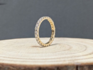 Anillos de Boda de Eternidad Completa con Banda de Moissanita Blanca VVS Color D, Corte Brillante, Engaste de Garras, Oro de 14k/18k - Product Image 6