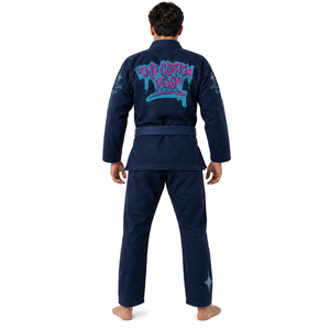 Uniforme de BJJ Personalizado Unisex Azul Marino con Bordado Frontal, Costuras Reforzadas, Algodón Premium Ligero, Kimono de Entrenamiento para Adultos - Product Image 2