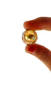 Forma de fútbol con corte de diamante facetado champán de color amarillo de 20 MM | para colgante otro collar personalizado. - Product Image 2