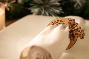 Wooden mdf handcrafted new napkin <b>ring</b> custom <b>name</b> and logo wedding party events custom orders - Product Image 2