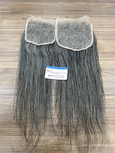 Wholesale Price Grey Color <b>Lace</b> <b>Closure</b> and Frontal 100% Human Hair Extensions High Quality No Shedding No tangle Large in Stock - Product Image 2