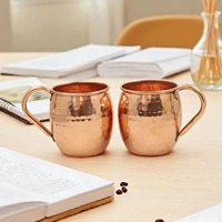 Taza Moscow Mule de Cobre con Asa, Acabado Martillado, Diseño Moderno, Ecológica, para Uso en Interiores y Exteriores