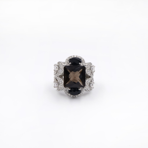 Bague en argent sterling 925 avec quartz rose naturel, plaqué rhodium, bijoux fins OEM ODM - Product Image 4