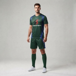 New Customized XL Adult Unisex Football Jerseys Sets Soccer <b>Kit</b> 100% Polyester Quick Dry Anti-UV Breathable Training Uniforms - Product Image 1