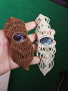 Handmade Macrame <b>Gemstone</b> <b>Bracelets</b> Set Adjustable Boho Healing Ethnic Statement Jewelry Wholesale - Product Image 2