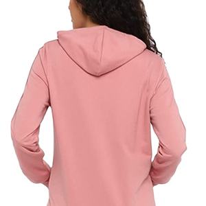 Women's Pink Hooded Tracksuit Full Zip And Pants Set Casual Sportswear With Side Pockets Breathable Spandex Cotton <b>Material</b> - Product Image 5