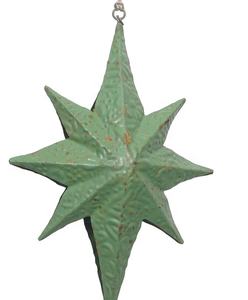Aspecto de estrella Acabado verde Adornos colgantes de Navidad Decoración Estaño Hierro Estrella Adorno colgante - Product Image 1