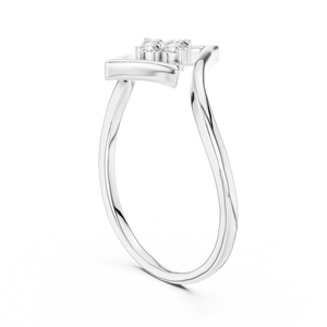 MINIMALIST LAB GROWN BRILLIANT CUT RHODIUM PLATED 18KT WHITE <b>GOLD</b> ENGAGEMENT WEDDING VALENTINE DAILY USE <b>RING</b> <b>SET</b> for WOMEN - Product Image 3