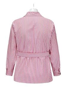 Nouvelle chemise pour homme à rayures verticales avec col, manches longues, coupe ajustée, flatteuse, 100% coton, automne, polyvalente, avec ceinture - Product Image 2