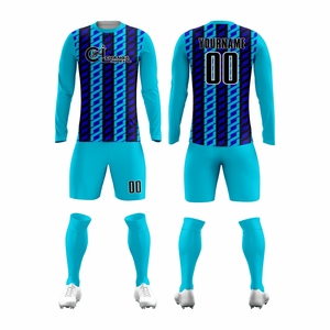 Uniformes de football respirants personnalisables, imprimés par transfert thermique, 100% polyester, numéros d'équipe, noms des joueurs, short à taille élastique - Product Image 3