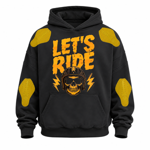 Nouveauté : Sweat à capuche moto personnalisé imprimé par transfert thermique, manches longues, polyester/coton, 380 GSM, coupe oversize, séchage rapide, unisexe - Product Image 1