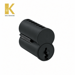 Serrure à cylindre avec logo personnalisé disponible, laiton noir mat, 7 goupilles, clé K, SFIC, pour la sécurité des portes - Product Image 4