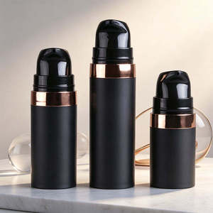 ขวดปั๊มสุญญากาศแบบพกพา PP Snap-Lock Frosted สำหรับรองพื้นและผลิตภัณฑ์บำรุงผิว ขนาด 5 มล./10 มล./15 มล. สีดำ ทำจากพลาสติก - Product Image 5
